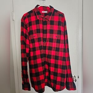Sonoma Red and Black Plaid Men's Flannel Shirt
